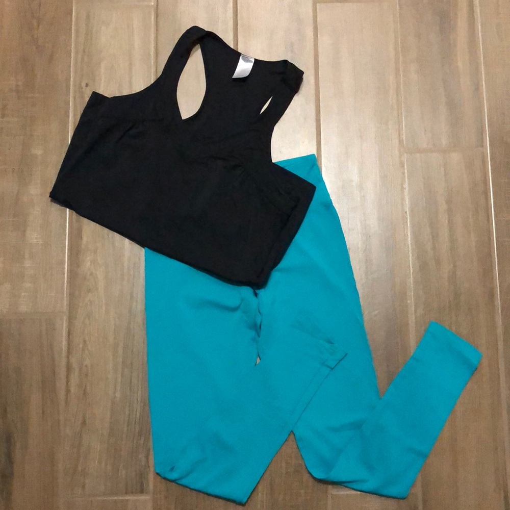 Teal activewear leggings